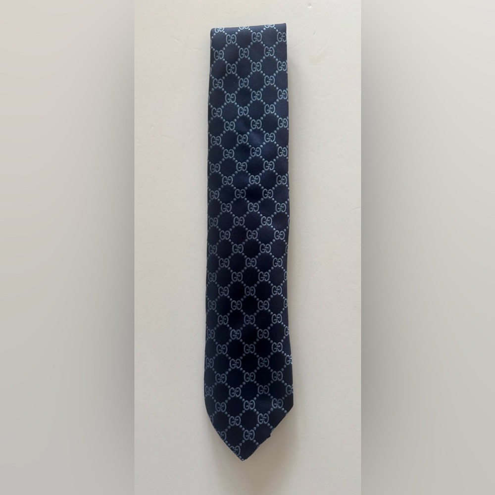 Gucci Dark Blue Monogram Men's Tie